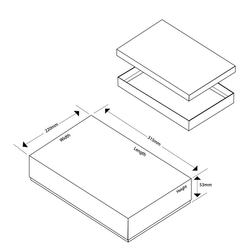 Foil Branded A4 Luxury Rigid Presentation Gift Box (53mm)