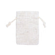 Natural Digital Printed Rectangular Cotton Linen Bag Small | Drawstring Bag