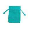 Turquoise Rectangular Cotton Linen Bag Small | Rope Drawstring Bag