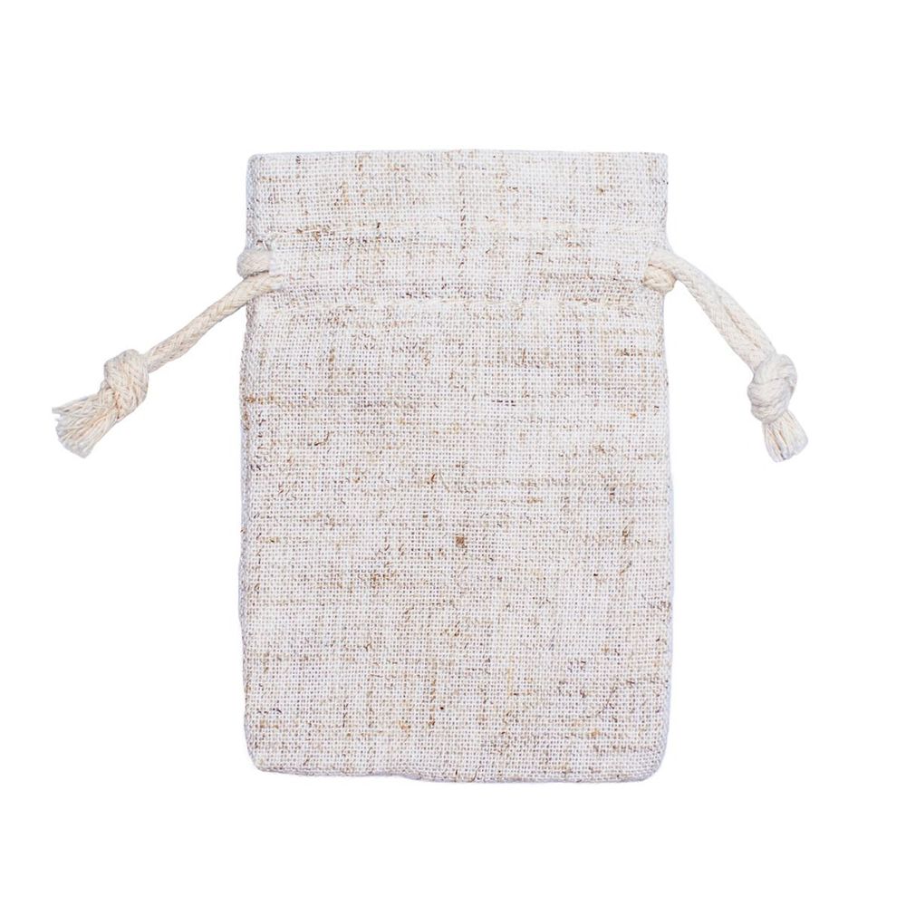 Natural Rectangular Cotton Linen Bag Medium | Cotton Drawstring Bag