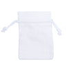 White Rectangular Cotton Linen Bag Medium | Cotton Drawstring Bag