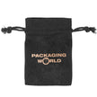 Black Foil Printed Rectangular Cotton Linen Bag Large | Drawstring Bag