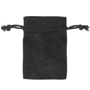 Black Rectangular Cotton Linen Bag Large | Cotton Drawstring Bag