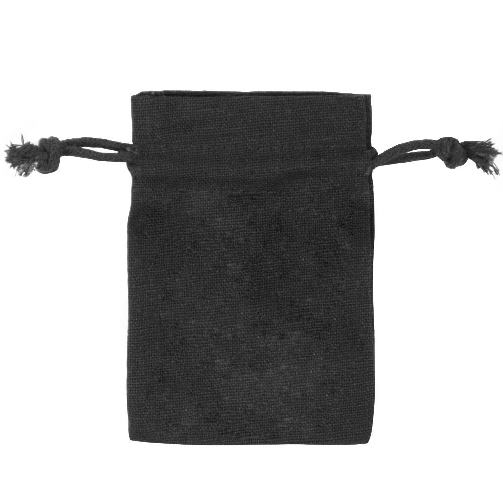 Black Rectangular Cotton Linen Bag Large | Cotton Drawstring Bag