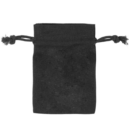 Black Rectangular Cotton Linen Bag Large | Cotton Drawstring Bag