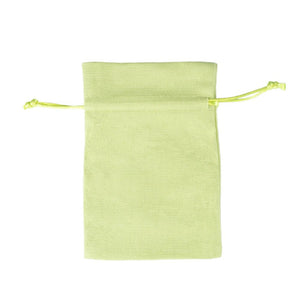 Green Rectangular Cotton Linen Bag Large | Rope Drawstring Bag
