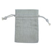 Grey Rectangular Cotton Linen Bag Large | Cotton Drawstring Bag