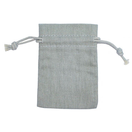 Grey Rectangular Cotton Linen Bag Large | Cotton Drawstring Bag