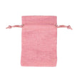 Pink Rectangular Cotton Linen Bag Large | Rope Drawstring Bag