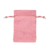 Pink Rectangular Cotton Linen Bag Large | Rope Drawstring Bag