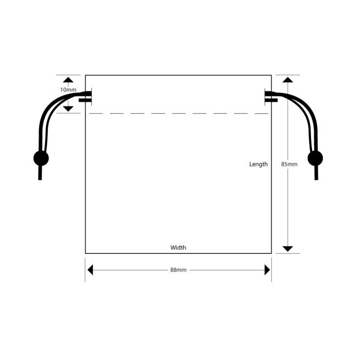 Foil Branded Medium Square Cotton Linen Pouch