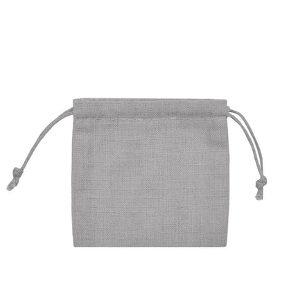 Grey Branded Square Cotton Linen Bag Medium | Drawstring Bag