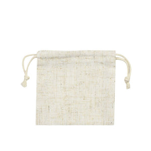 Natural Square Cotton Linen Bag Medium | Cotton Drawstring Bag