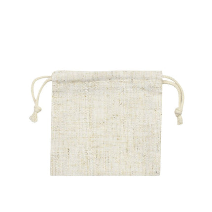 Natural Square Cotton Linen Bag Medium | Cotton Drawstring Bag