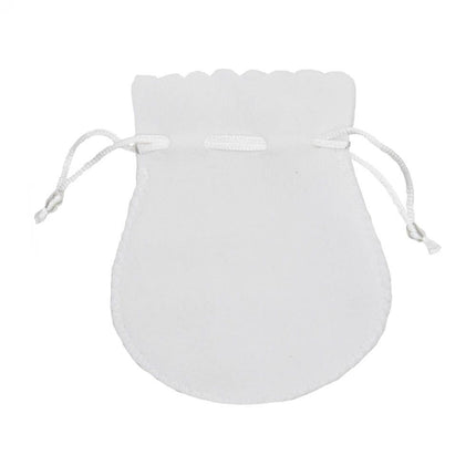 White Digital Printed Bell Deluxe Velvet Jewellery Gift Bag Medium