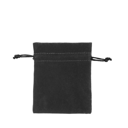Black Branded Deluxe Velvet Bag Small | Rectangular Drawstring Bag