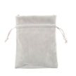 Grey Deluxe Velvet Bag Small | Rectangular Drawstring Bag