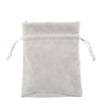 Grey Branded Deluxe Velvet Bag Medium | Rectangular Drawstring Bag
