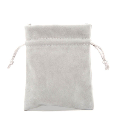 Grey Deluxe Velvet Bag Medium | Rectangular Drawstring Bag