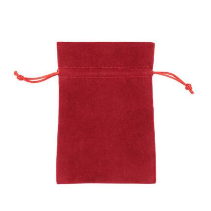 Red Deluxe Velvet Bag Large | Rectangular Drawstring Bag