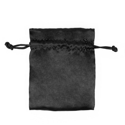 Black Luxury Satin Gift Bag Medium | Fully Lined Drawstring Bag