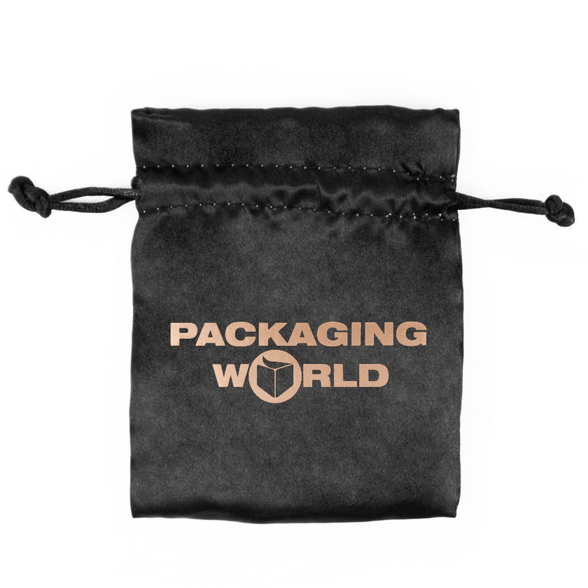 Foil Branded Luxury Satin Gift Bag Large Lined Drawstring Bag