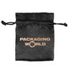 Black Foil Printed Luxury Satin Gift Bag Large | Lined Drawstring Bag