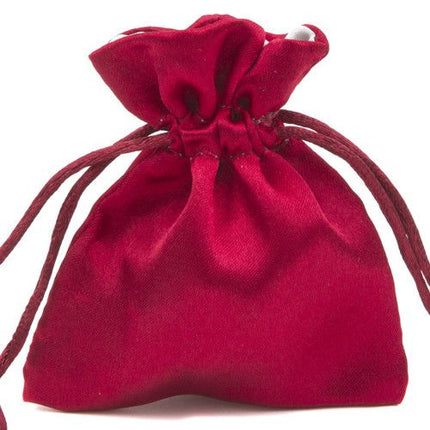 Red Branded Luxury Satin Gift Bag Large | Lined Drawstring Bag