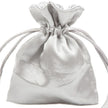 Silver Luxury Satin Gift Bag Large | Fully Lined Drawstring Bag