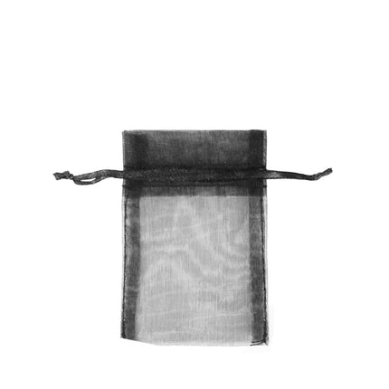 Black Premium Organza Gift Bags Small | Satin Drawstring Pouch
