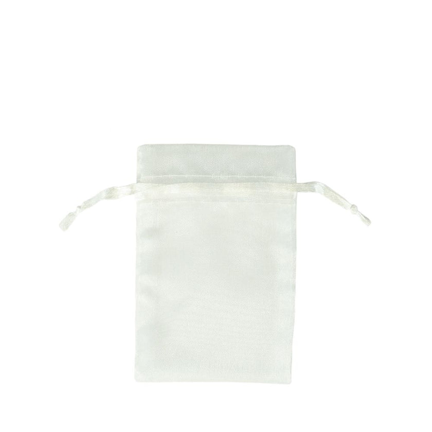 White Premium Organza Gift Bags Small | Satin Drawstring Pouch