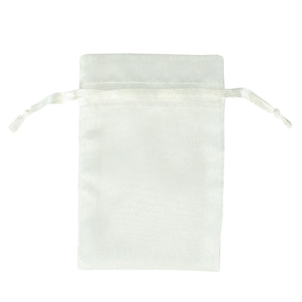 White Premium Organza Gift Bags Large | Satin Drawstring Pouch