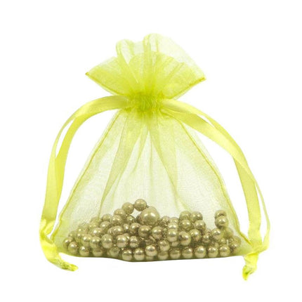 Lime Green Premium Organza Gift Bags X Large | Satin Drawstring Pouch