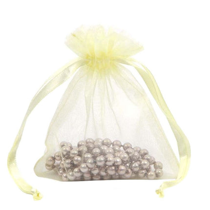 Yellow Premium Organza Gift Bags X Large | Satin Drawstring Pouch