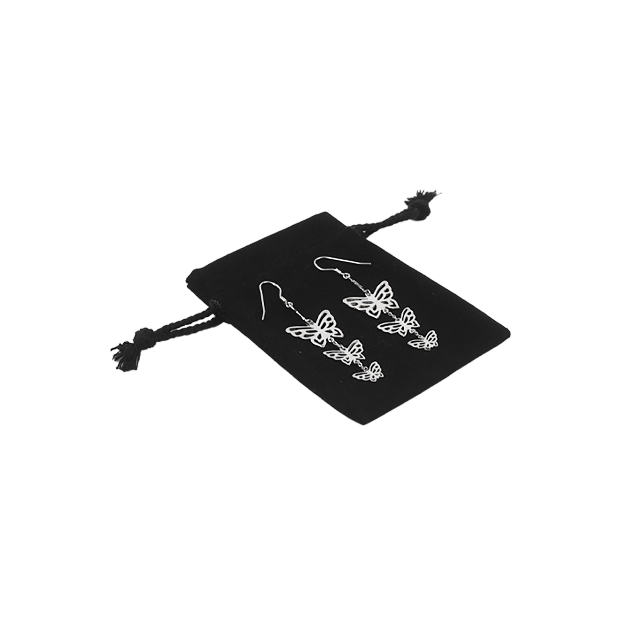 Black Rectangular Cotton Bag 7x10cm | Cotton Drawstring Bag