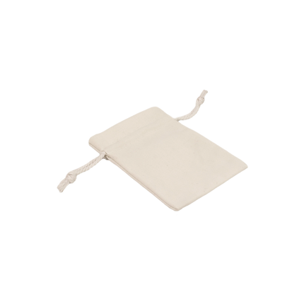 White Rectangular Cotton Bag 7x10cm | Cotton Drawstring Bag