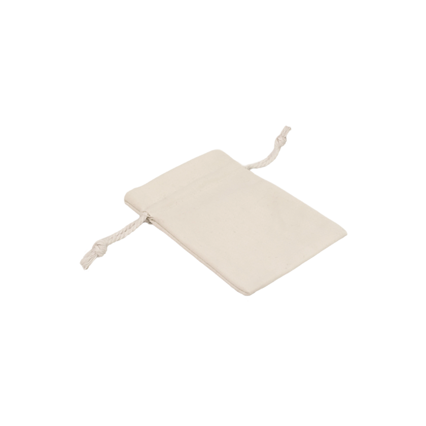 White Rectangular Cotton Bag 7x10cm | Cotton Drawstring Bag