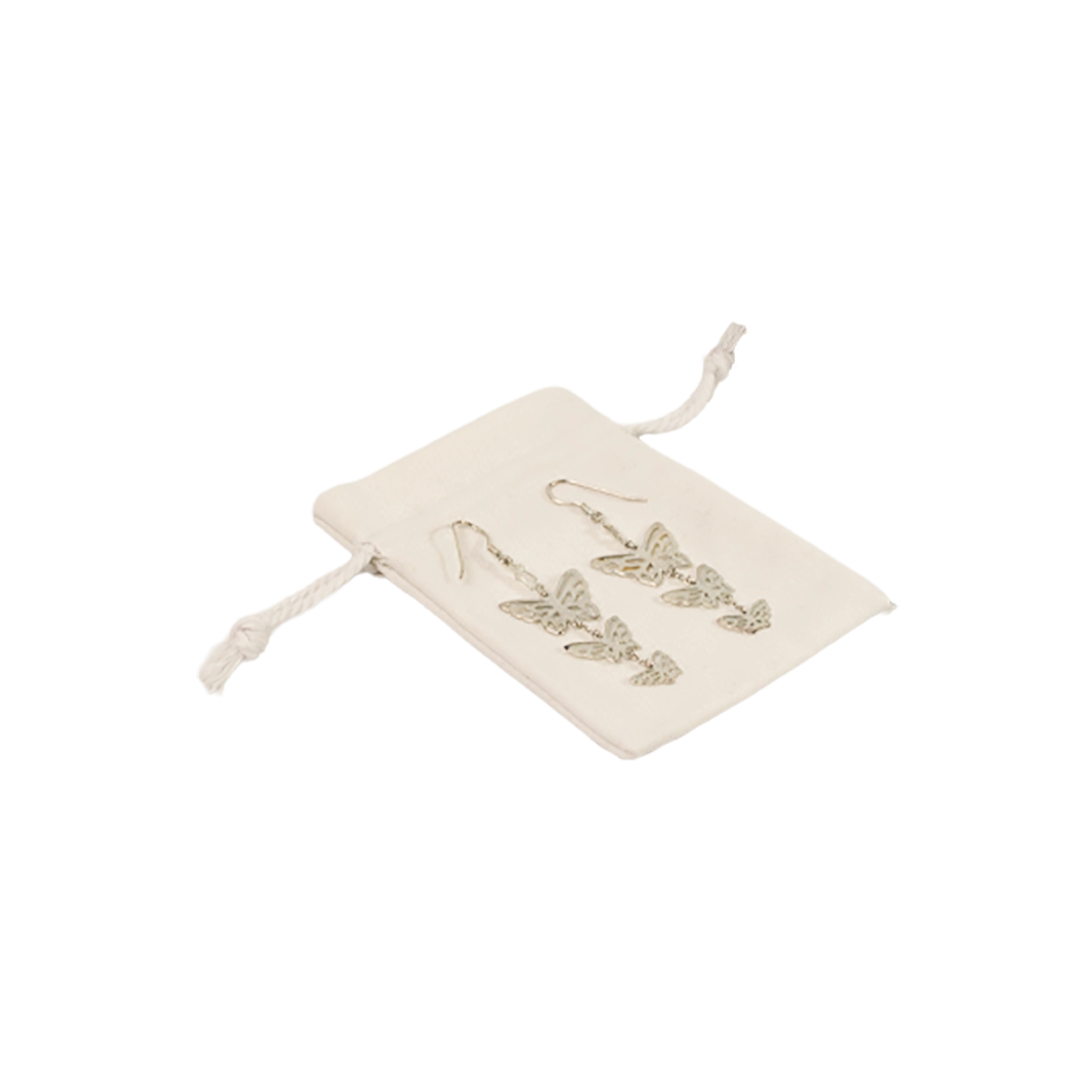 White Rectangular Cotton Bag 7x10cm | Cotton Drawstring Bag