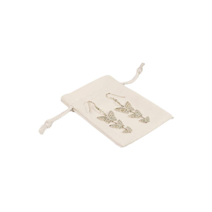 White Rectangular Cotton Bag 7x10cm | Cotton Drawstring Bag