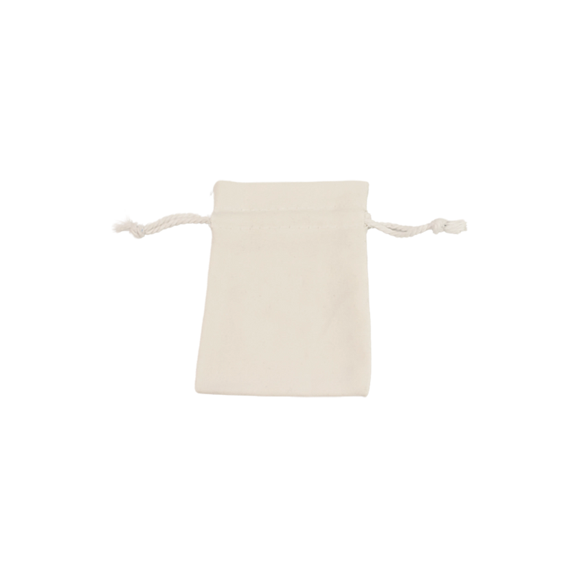 White Rectangular Cotton Bag 7x10cm | Cotton Drawstring Bag