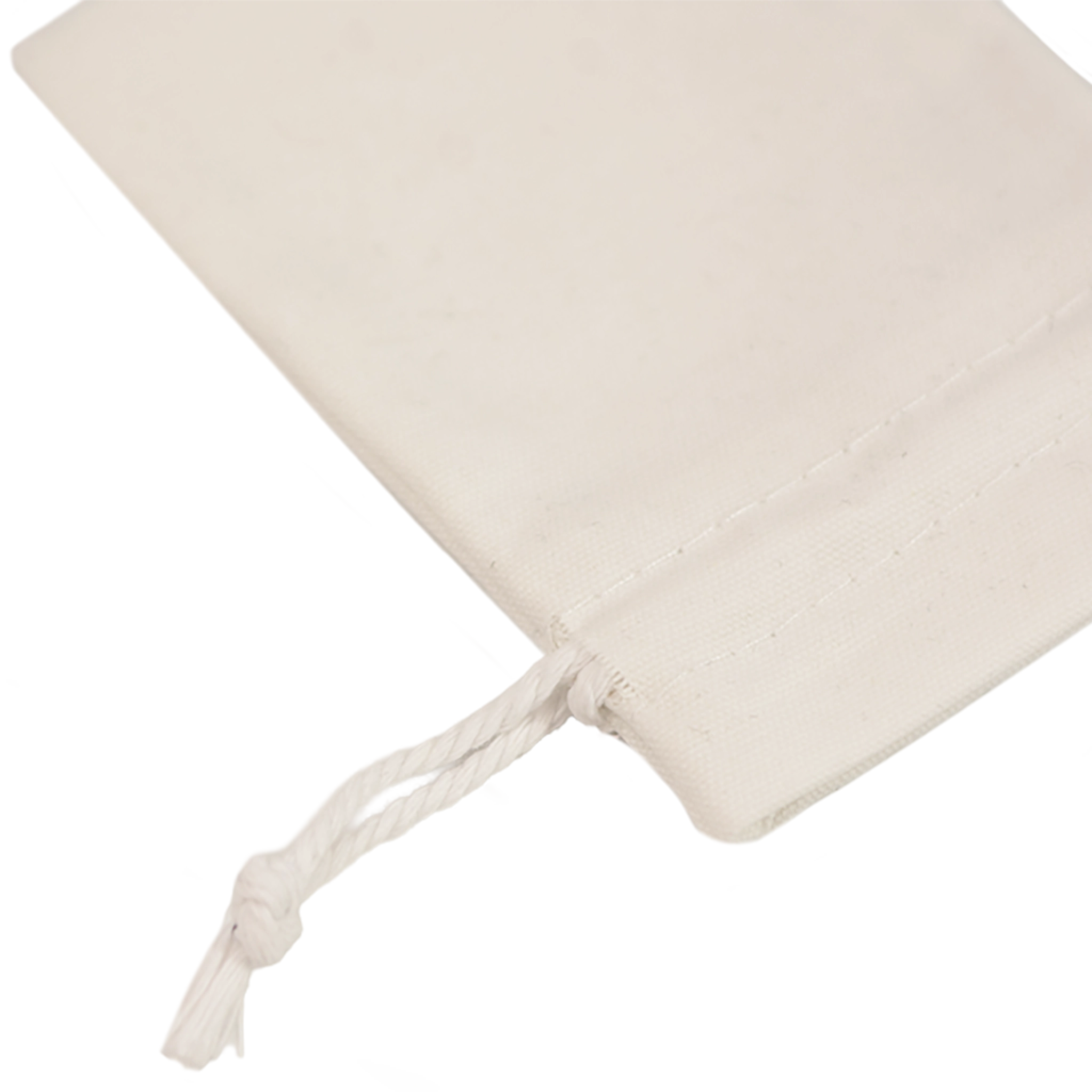 White Rectangular Cotton Bag 7x10cm | Cotton Drawstring Bag