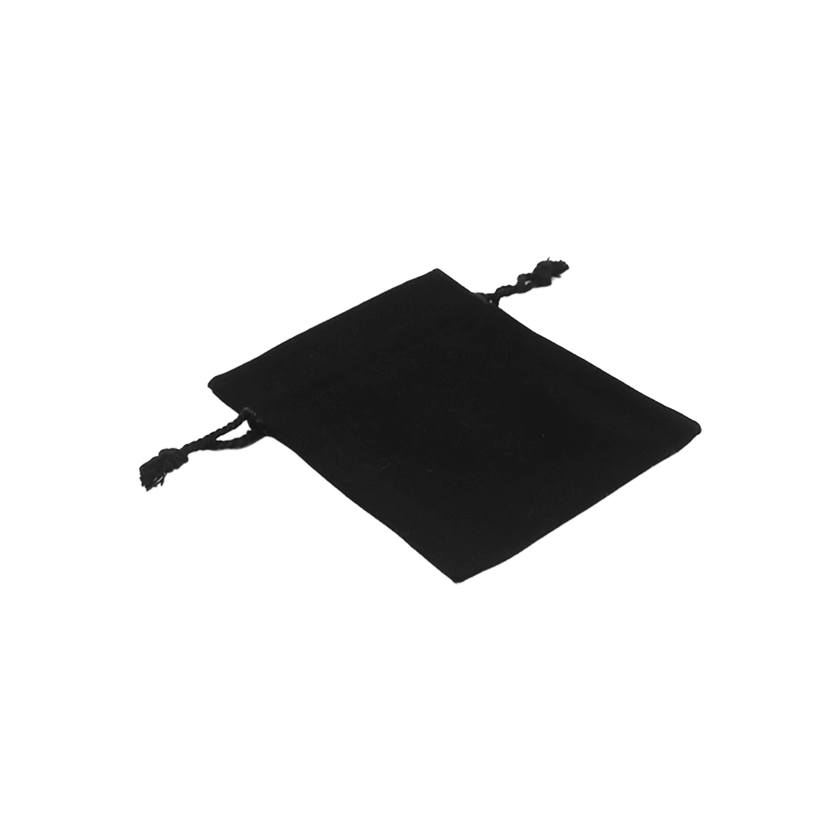 Black Rectangular Cotton Bag 10x12cm | Cotton Drawstring Bag