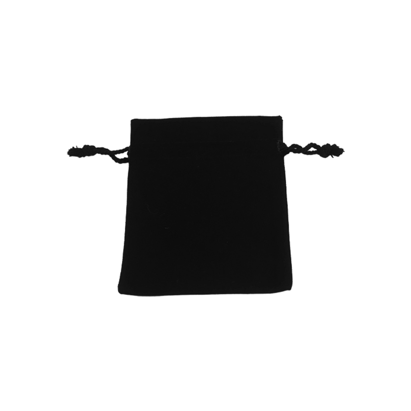 Black Rectangular Cotton Bag 10x12cm | Cotton Drawstring Bag