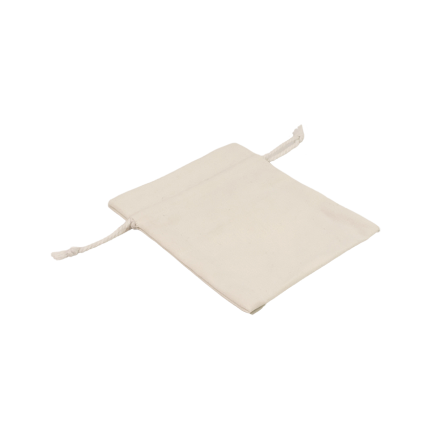 White Rectangular Cotton Bag 10x12cm | Cotton Drawstring Bag