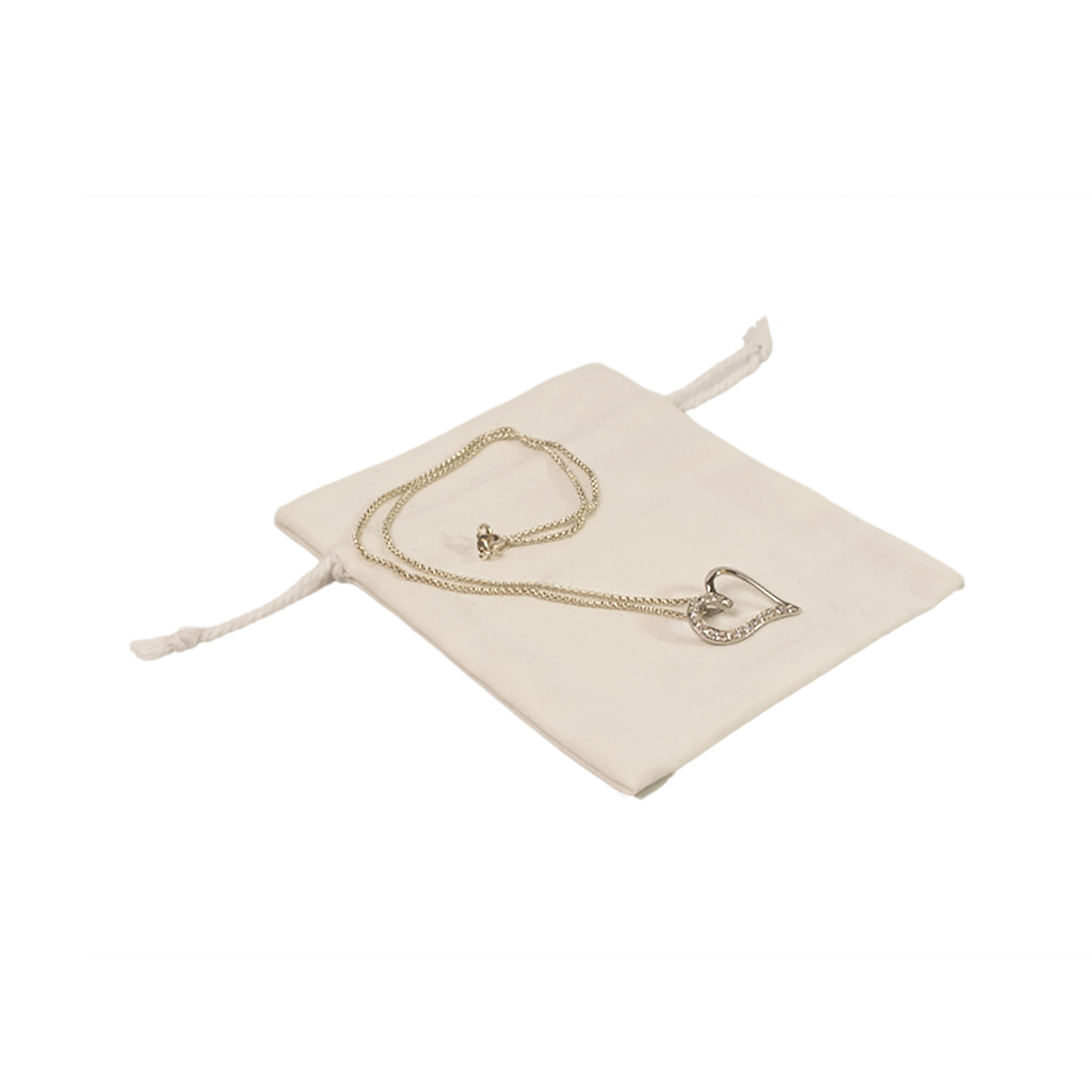 White Rectangular Cotton Bag 10x12cm | Cotton Drawstring Bag