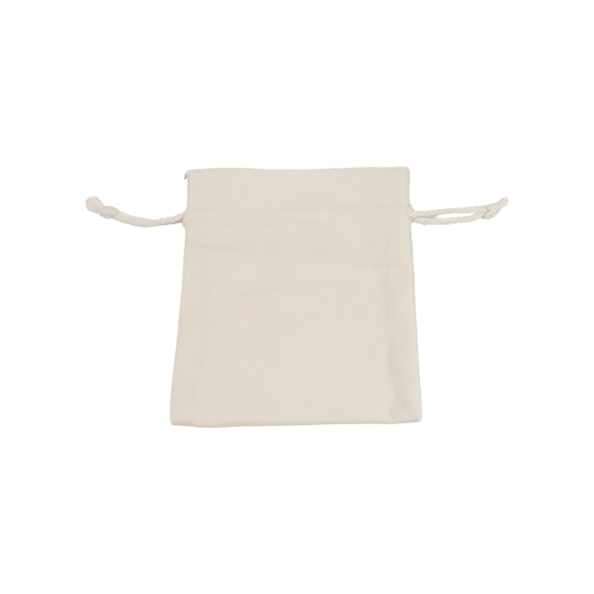 White Rectangular Cotton Bag 10x12cm | Cotton Drawstring Bag