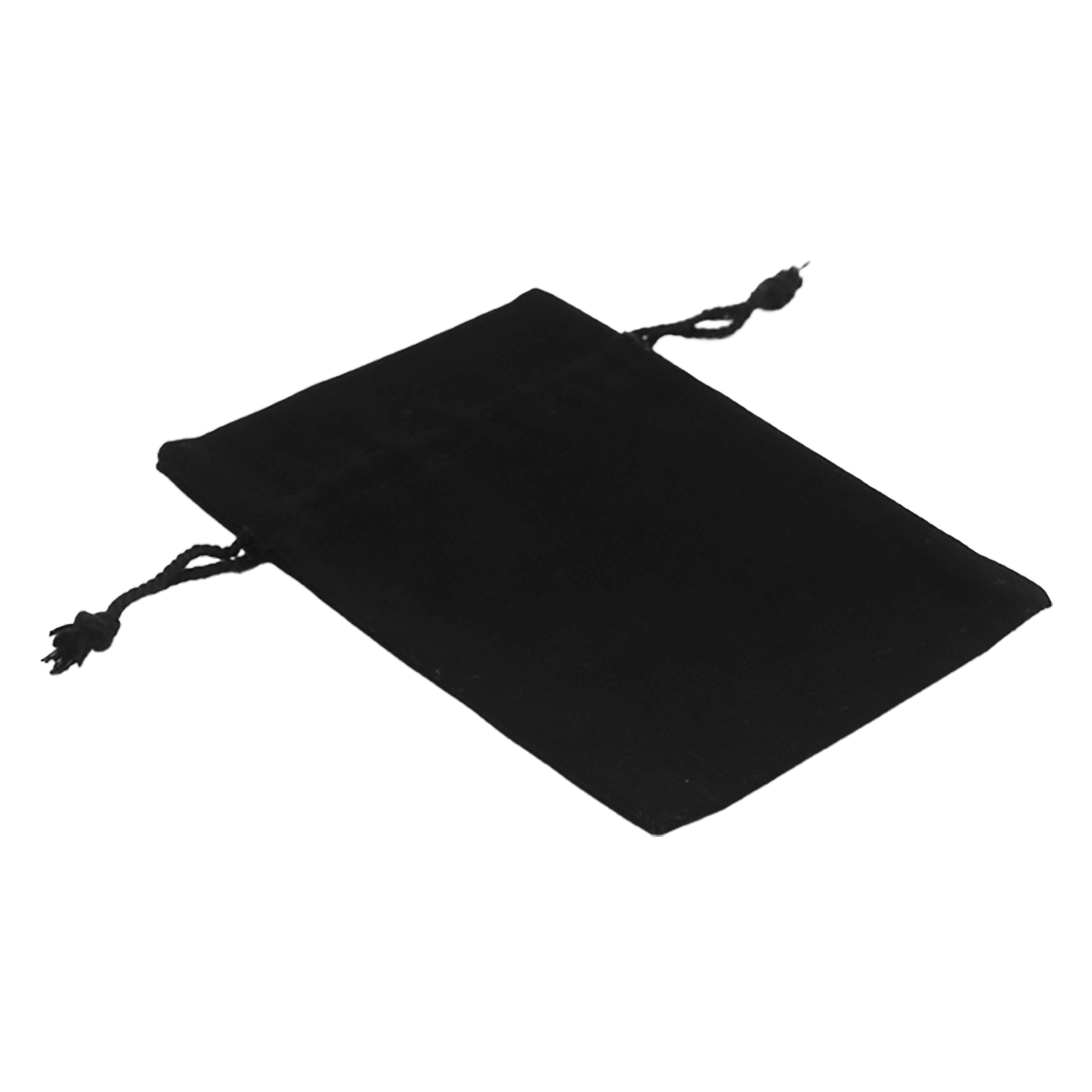 Black Rectangular Cotton Bag 11x16cm | Cotton Drawstring Bag