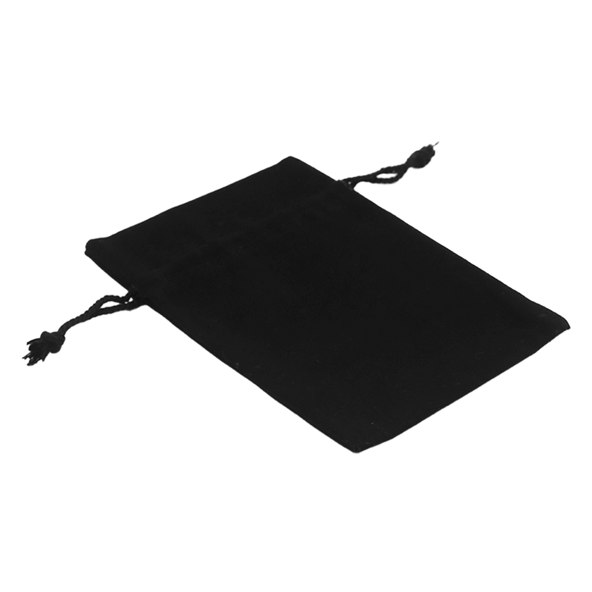 Black Rectangular Cotton Bag 11x16cm | Cotton Drawstring Bag