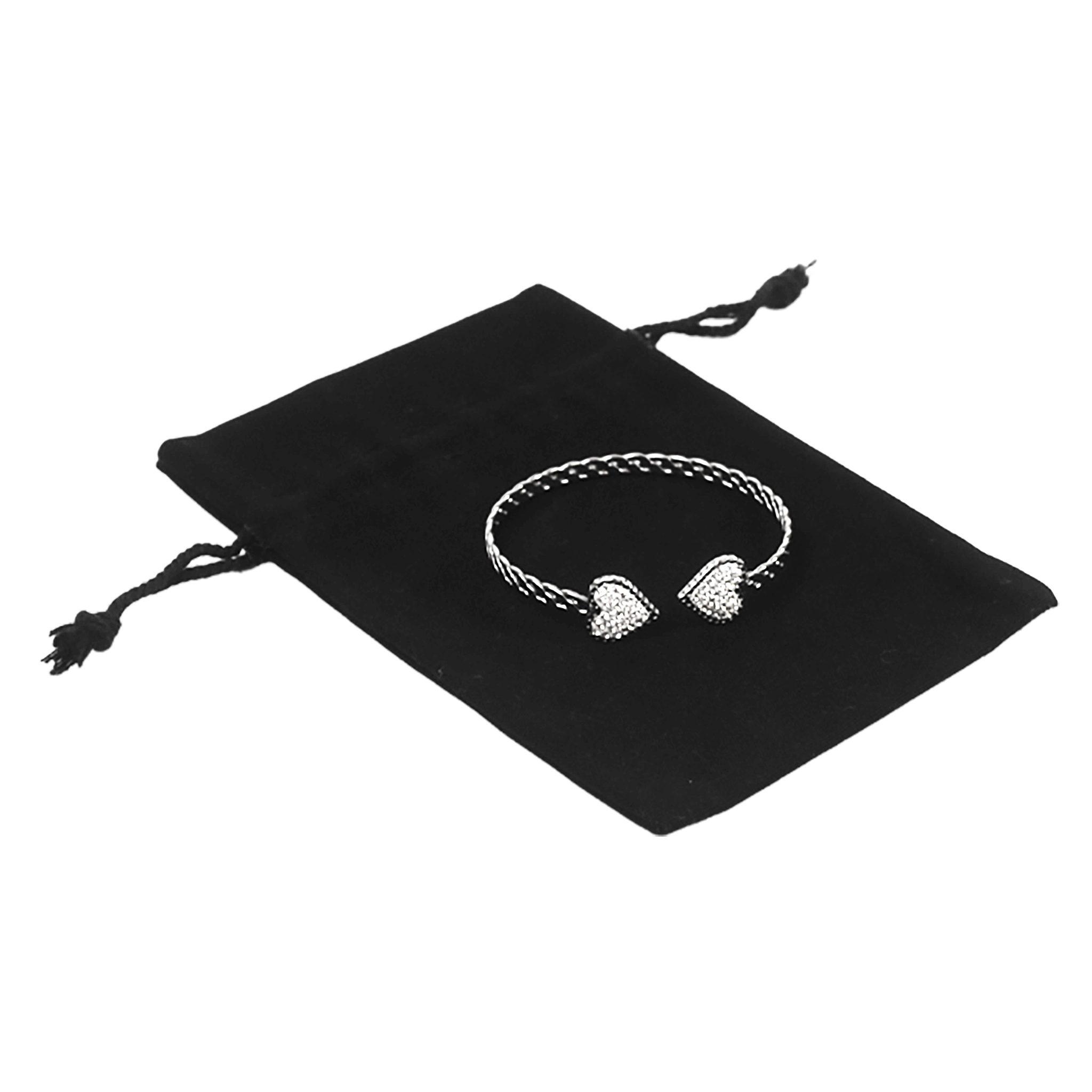 Black Rectangular Cotton Bag 11x16cm | Cotton Drawstring Bag