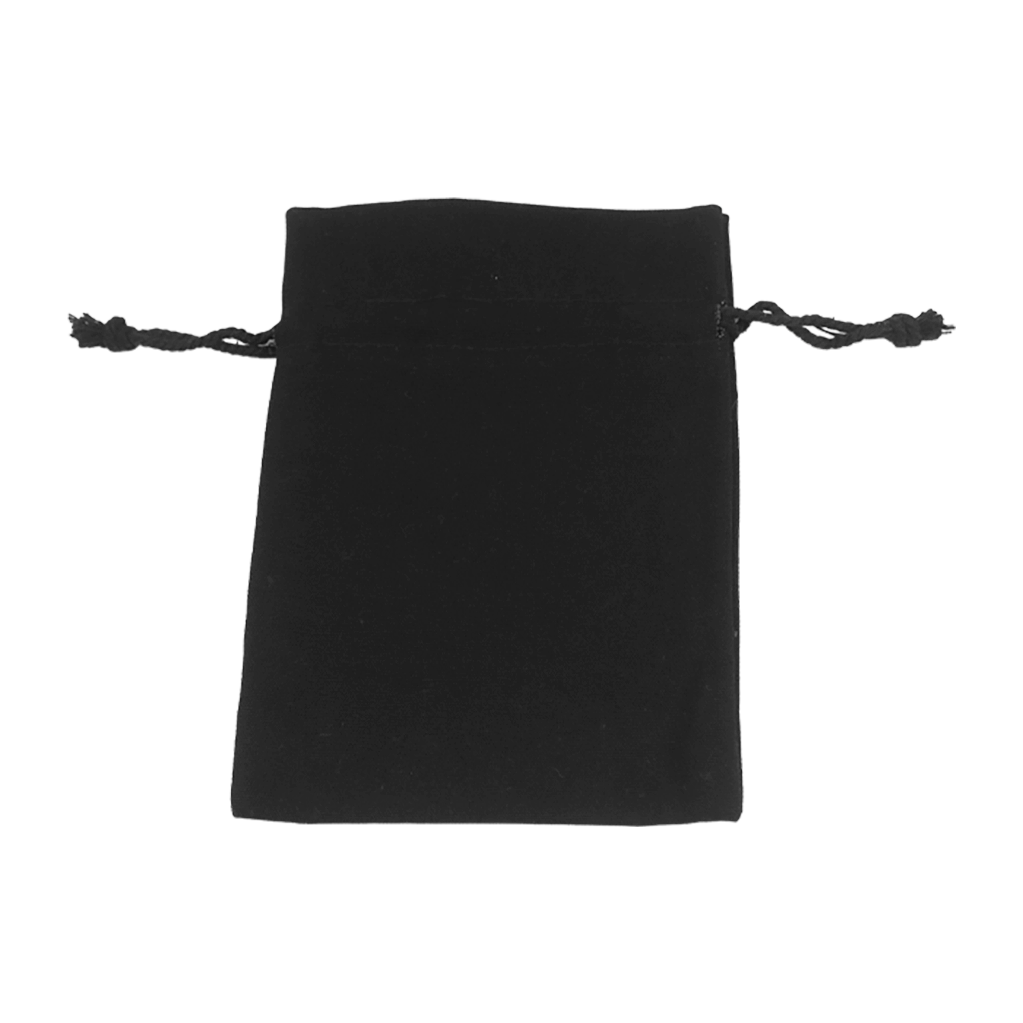 Black Rectangular Cotton Bag 11x16cm | Cotton Drawstring Bag